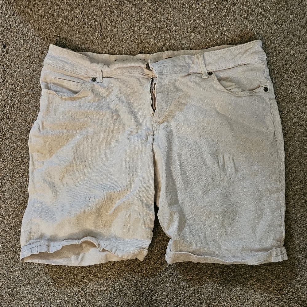 Size 12 White Sonoma Bermuda Shorts